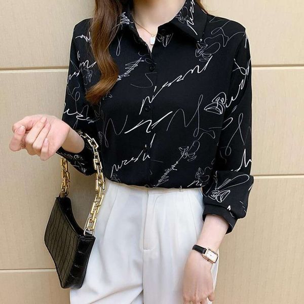 graffiti printed chiffon shirt for women in spring and autumn all matching loose outerwear retro hong kong style, White
graffiti printed chiffon shirt for women in spring and autumn all matching loose outerwear retro hong kong style, White