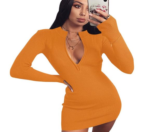 women dress autumn long sleeve bodycon ladies zipper v neck sweaters dress fashion female winter skinny dresses 0508073055449, Black;gray
women dress autumn long sleeve bodycon ladies zipper v neck sweaters dress fashion female winter skinny dresses 0508073055449, Black;gray