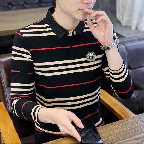 mens womens designer autumn men's new polo shirt t-shirt men's long sleeved lapel trendy brand versatile striped embroidered sweat, White;black
mens womens designer autumn men's new polo shirt t-shirt men's long sleeved lapel trendy brand versatile striped embroidered sweat, White;black
