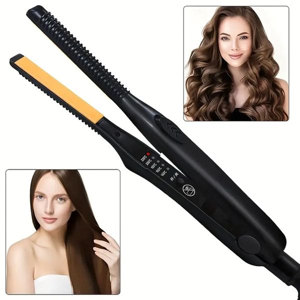 portable 2-in-1 hair straightener and curler for home and travel use - straightens and curles hair with ease and style, Black
portable 2-in-1 hair straightener and curler for home and travel use - straightens and curles hair with ease and style, Black
