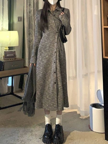 basic casual dresses deeptown y2k vintage grey shirt dress women korean style irregular long sleeve bodycone knitted blouse dresses elegant, Black;gray
basic casual dresses deeptown y2k vintage grey shirt dress women korean style irregular long sleeve bodycone knitted blouse dresses elegant, Black;gray