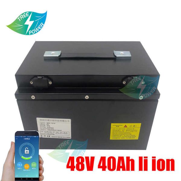 Image of 48V 40Ah li ion battery Lithium ion 48v battery BMS 13S for 1500W 2000W scooter bike light fishing + 5A charger