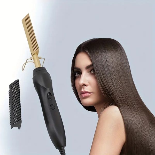 2 in 1 comb straightener electric hair straightener curler multi-purpose electric straight hair comb comb for wet or dry hair, Black
2 in 1 comb straightener electric hair straightener curler multi-purpose electric straight hair comb comb for wet or dry hair, Black
