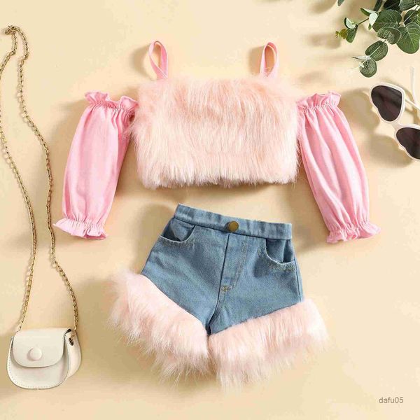 clothing sets baby infant kid girls clothes set plush shoulder denim shorts jeans fashion clothing r230816, White
clothing sets baby infant kid girls clothes set plush shoulder denim shorts jeans fashion clothing r230816, White