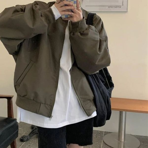 womens jackets deeptown vintage bomber jacket women oversized harajuku streetwear jackets female 2000s aesthetic korean fashion coats 230815, Black;brown
womens jackets deeptown vintage bomber jacket women oversized harajuku streetwear jackets female 2000s aesthetic korean fashion coats 230815, Black;brown