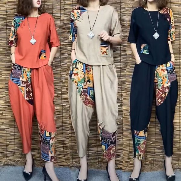 women's two piece pants women's casual suit summer slim short sleeve t-shirt harlan cropped pants plus fashion cotton linen 2 two, White
women's two piece pants women's casual suit summer slim short sleeve t-shirt harlan cropped pants plus fashion cotton linen 2 two, White