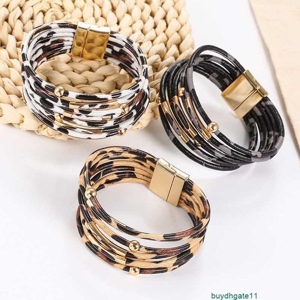 tb7l bracelet bangle alloy leopard magnetic buckle leather with beaded rope and copper tube, Black
tb7l bracelet bangle alloy leopard magnetic buckle leather with beaded rope and copper tube, Black