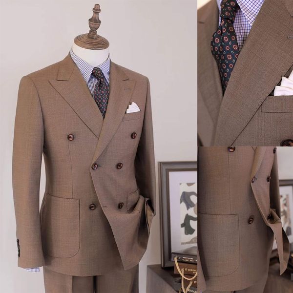 double breasted men's suits peaked lapel tuxedos for wedding slim fit groom wear evening party 2 pieces customize coat pants, Black;gray
double breasted men's suits peaked lapel tuxedos for wedding slim fit groom wear evening party 2 pieces customize coat pants, Black;gray
