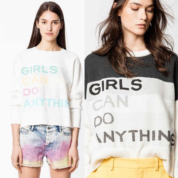 zadig voltaire knitted sweaters pullover sweater zv color round neck bima cotton contrast color english letters sweater, White;black
zadig voltaire knitted sweaters pullover sweater zv color round neck bima cotton contrast color english letters sweater, White;black