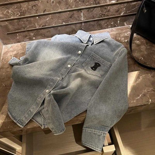 high version women casual shirt logo embroidered long sleeved shirts celi designer shirt womens thin denim jacket, White
high version women casual shirt logo embroidered long sleeved shirts celi designer shirt womens thin denim jacket, White