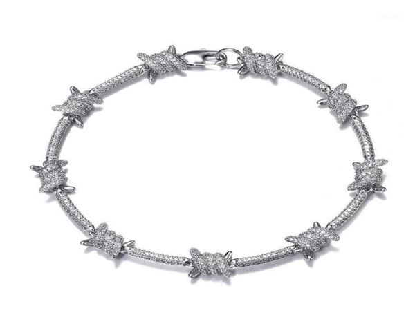 dz 8mm barbed wire bracelet for hipster copper with zircon stones punk style white gold chain bangle hip hop fashion jewelr chain6819272, Silver
dz 8mm barbed wire bracelet for hipster copper with zircon stones punk style white gold chain bangle hip hop fashion jewelr chain6819272, Silver