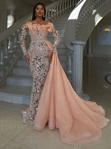 glitter lace evening dresses with detachable train customize off shoulder pearls prom dresses arabic dubai party gowns, Black;red 
glitter lace evening dresses with detachable train customize off shoulder pearls prom dresses arabic dubai party gowns, Black;red