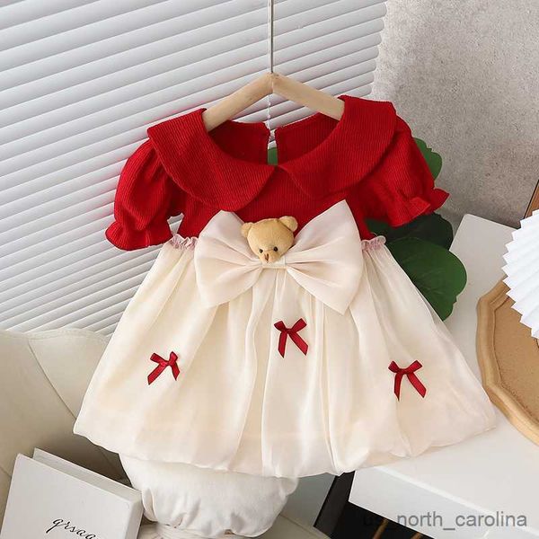 girl's dresses girls' dress 2023 summer new doll neck bow little bear edition children's thin short sleeve cotton skirt r2308, Red;yellow
girl's dresses girls' dress 2023 summer new doll neck bow little bear edition children's thin short sleeve cotton skirt r2308, Red;yellow