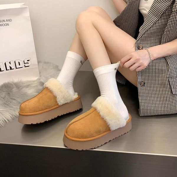 classic australian platform slipper designer winter fur slippers fluffy slides chestnut elastic band thick bottom real leather australia sno, Black
classic australian platform slipper designer winter fur slippers fluffy slides chestnut elastic band thick bottom real leather australia sno, Black