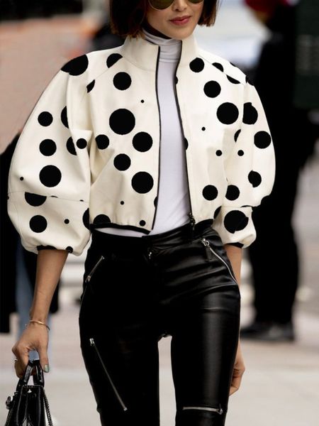 womens jackets yeezzi korean fashion puff sleeves polka dot stand collar jackets spring summer casual going out outwears for women 230815, Black;brown
womens jackets yeezzi korean fashion puff sleeves polka dot stand collar jackets spring summer casual going out outwears for women 230815, Black;brown