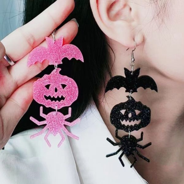 halloween earrings exaggerate long european and american spliced bat, pumpkin, spider, acrylic earrings, ornaments for women, Silver
halloween earrings exaggerate long european and american spliced bat, pumpkin, spider, acrylic earrings, ornaments for women, Silver