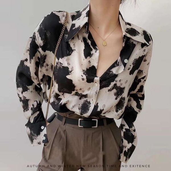 shirt leopard print t summer long sleeved womens outerwear versatile design niche light and familiar, White
shirt leopard print t summer long sleeved womens outerwear versatile design niche light and familiar, White