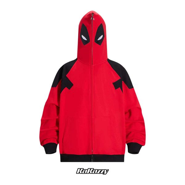 spider man warsuit full zip hoodie eyes hollowed out and visible hooded autumn winter american street trend jacket 963p, Black
spider man warsuit full zip hoodie eyes hollowed out and visible hooded autumn winter american street trend jacket 963p, Black