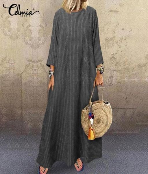 2020 women dress celmia plus size vintage striped dress fashion baggy cotton linen long sleeve casual loose long vestido 718423796, Black;gray
2020 women dress celmia plus size vintage striped dress fashion baggy cotton linen long sleeve casual loose long vestido 718423796, Black;gray
