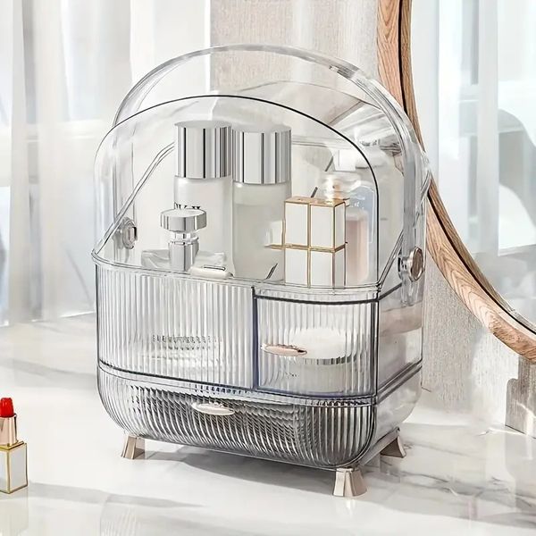 1pc makeup storage box, large-capacity dust-proof with cover, transparent storage finishing box, skin care product storage cabinet, deskshel
1pc makeup storage box, large-capacity dust-proof with cover, transparent storage finishing box, skin care product storage cabinet, deskshel