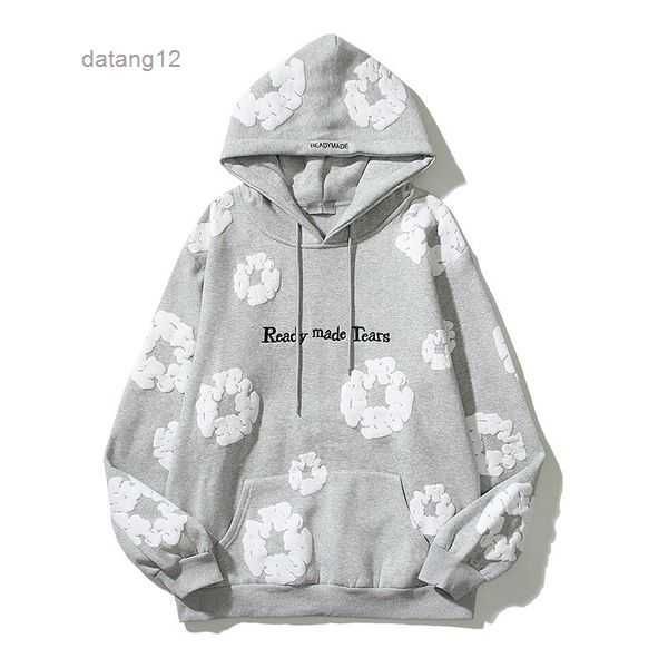 men's hoodies winter readymade foam flower co branded denim tears women puff printed distressed pullover cap embroidery white kapok tid, Black
men's hoodies winter readymade foam flower co branded denim tears women puff printed distressed pullover cap embroidery white kapok tid, Black