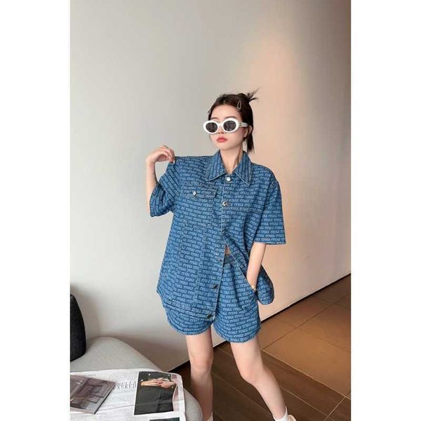 fashion women pants two-piece set miu designer shirt shorts suit jacquard denim jacket summer womens tracksuit, White
fashion women pants two-piece set miu designer shirt shorts suit jacquard denim jacket summer womens tracksuit, White