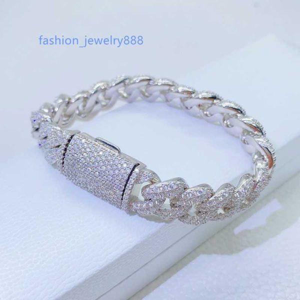 new fashion chain bracelets diamond passed test 12mm 6/7/8inch s925 sterling silver moissanite miami cuban bracelet chain links for men wome, Black
new fashion chain bracelets diamond passed test 12mm 6/7/8inch s925 sterling silver moissanite miami cuban bracelet chain links for men wome, Black
