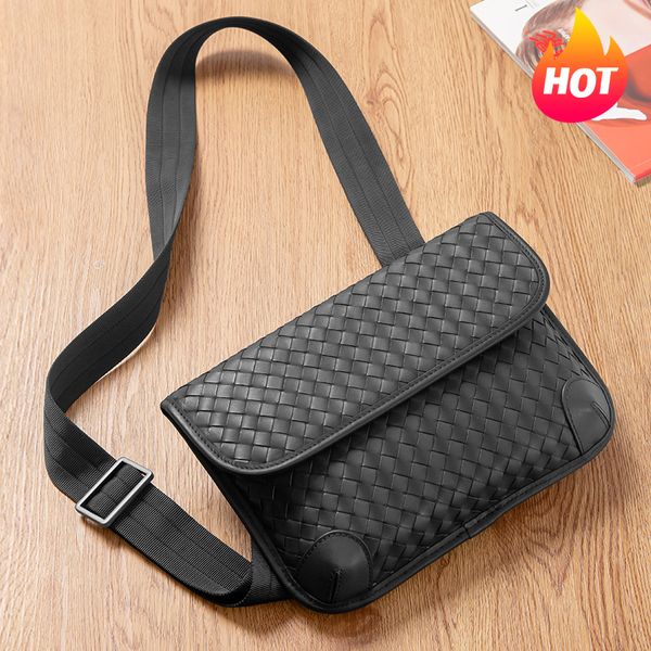 luxury brand men's messenger bag high-end designer chest bag genuine leather hand-woven cycling bag european and american minimal art d
luxury brand men's messenger bag high-end designer chest bag genuine leather hand-woven cycling bag european and american minimal art d