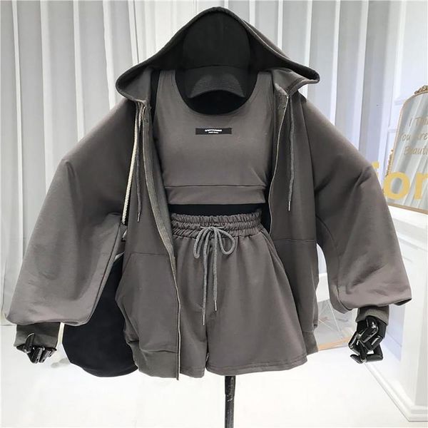 women's two piece pants 3pcs set women coat with hat zipper closure pocket design women hoodie et solid color women coat drawstring sho, White
women's two piece pants 3pcs set women coat with hat zipper closure pocket design women hoodie et solid color women coat drawstring sho, White