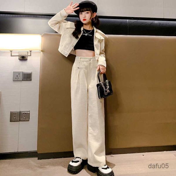 clothing sets fashion childrens girls suit short jacket patchwork shoulder high waist pants sets buttons kids outfit 2pcs teens clothing r2, White
clothing sets fashion childrens girls suit short jacket patchwork shoulder high waist pants sets buttons kids outfit 2pcs teens clothing r2, White