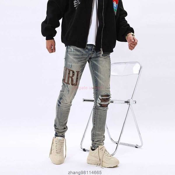 designer clothing amires jeans denim pants new high street fashion brand amies made old embroidery patch knee hole camo patch slim fit mens, Blue
designer clothing amires jeans denim pants new high street fashion brand amies made old embroidery patch knee hole camo patch slim fit mens, Blue