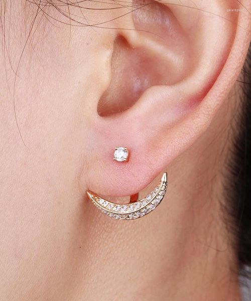 stud earrings half moon cluster cz zircon ear jacket front & back for women girls gold color jewelry orecchini aros aretes, Golden
stud earrings half moon cluster cz zircon ear jacket front & back for women girls gold color jewelry orecchini aros aretes, Golden