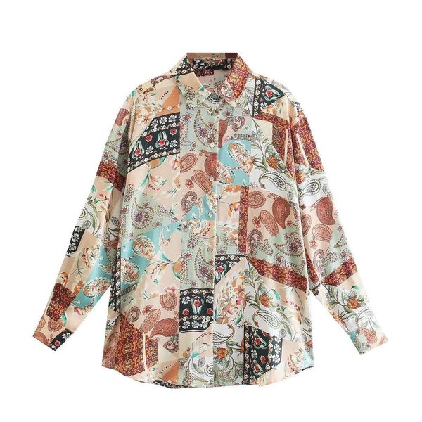 womens autumn clothes multicolored colorful blouses silk stain t shirt female, White
womens autumn clothes multicolored colorful blouses silk stain t shirt female, White