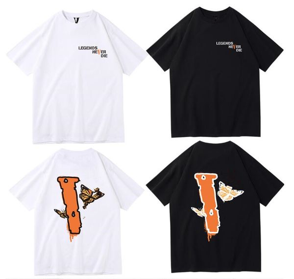 men's and women's short sleeved trendy brand vlonees butterfly large v-letter printed high street couple's short sleeved t-sh, White;black
men's and women's short sleeved trendy brand vlonees butterfly large v-letter printed high street couple's short sleeved t-sh, White;black