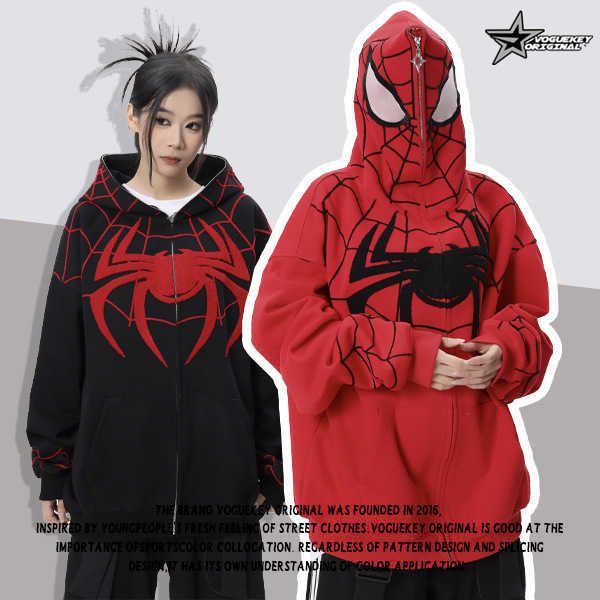 spider man warsuit full zip hoodie eyes hollowed out and visible hooded autumn winter american street trend jacket l3do, Black
spider man warsuit full zip hoodie eyes hollowed out and visible hooded autumn winter american street trend jacket l3do, Black