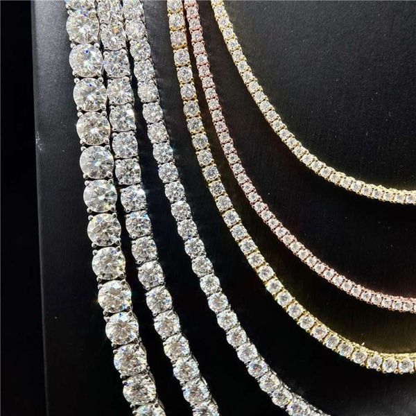 high end hip hop necklace 3mm sterling sier moissanite tennis chain necklace, Silver
high end hip hop necklace 3mm sterling sier moissanite tennis chain necklace, Silver