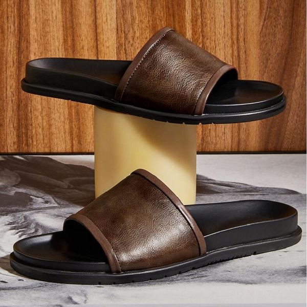 men's slippers leather 2023 summer casual fashion flip-flops male korean version personality outdoor beach shoes 1aa33, Black
men's slippers leather 2023 summer casual fashion flip-flops male korean version personality outdoor beach shoes 1aa33, Black