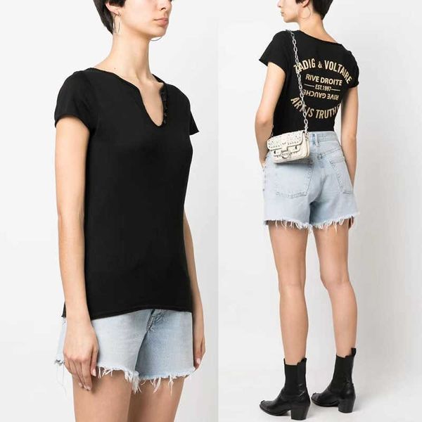 zadig voltaire 23 designer t shirt zv mens back classic letter gold plated u-neck women's black short sleeve t-shirt, White
zadig voltaire 23 designer t shirt zv mens back classic letter gold plated u-neck women's black short sleeve t-shirt, White