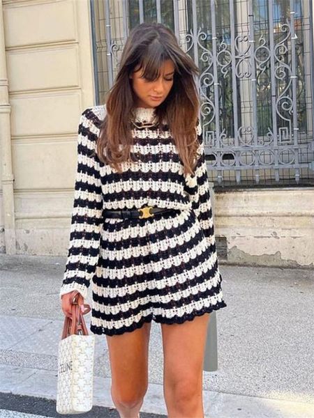 basic casual dresses hirigin women striped jacquard mesh knitted pullover long sleeves female sweater chic y2k autumn sweaters dress for 230, Black;gray
basic casual dresses hirigin women striped jacquard mesh knitted pullover long sleeves female sweater chic y2k autumn sweaters dress for 230, Black;gray