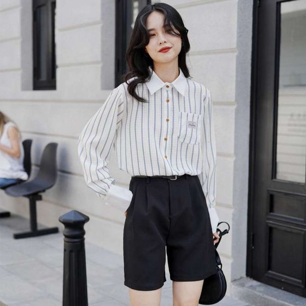 simple cardigan all shirts matching loose white artistic style contrasting color striped shirt womens long sleeved
simple cardigan all shirts matching loose white artistic style contrasting color striped shirt womens long sleeved