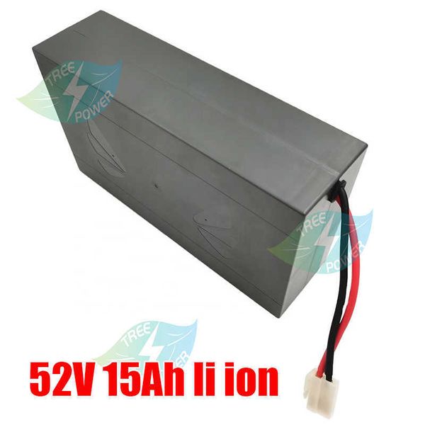 Image of Lithium 51.8V 15Ah li ion battery pack 52V 48V with 14S BMS for 1500W motor electric bicycle scooter + 2A charger