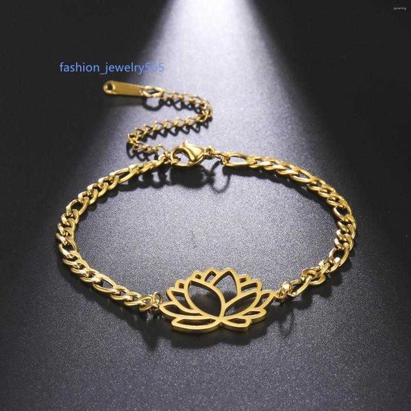 chain link bracelets stainless steel lucky hollow lotus flower pendant charm cuban chain for women fashion elagant jewelry party gifts, Black
chain link bracelets stainless steel lucky hollow lotus flower pendant charm cuban chain for women fashion elagant jewelry party gifts, Black