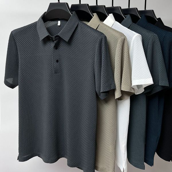 mens polos cool down summer t shirt mesh ice silk short sleeve tshirt collar solid color polo half men clothing 230815, White;black
mens polos cool down summer t shirt mesh ice silk short sleeve tshirt collar solid color polo half men clothing 230815, White;black