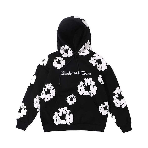 tears puff men's hoodies winter readymade foam flower co branded denim printed distressed pullover cap embroidery white kapok tidal swe, Black
tears puff men's hoodies winter readymade foam flower co branded denim printed distressed pullover cap embroidery white kapok tidal swe, Black