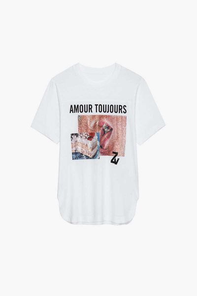 zadig voltaire 23 mens designer t shirt zv tongue kiss cake white ink digital printing diamond loose women's short sleeve t-shirt
zadig voltaire 23 mens designer t shirt zv tongue kiss cake white ink digital printing diamond loose women's short sleeve t-shirt