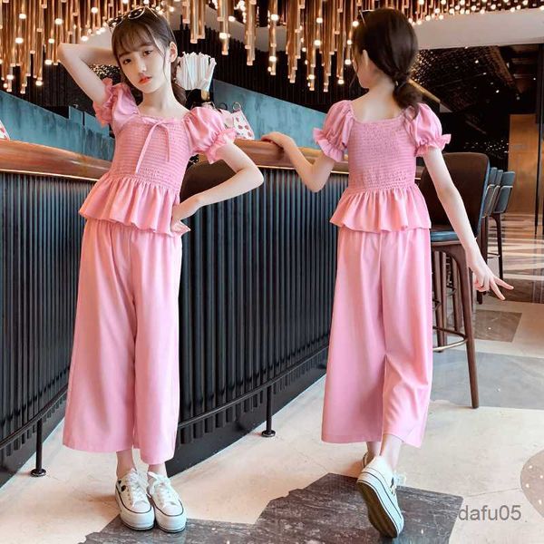 clothing sets new summer kids girls ruffles and wide-leg jeans pants sets girl children's clothes 2pcs teenage baby clothing r230816, White
clothing sets new summer kids girls ruffles and wide-leg jeans pants sets girl children's clothes 2pcs teenage baby clothing r230816, White