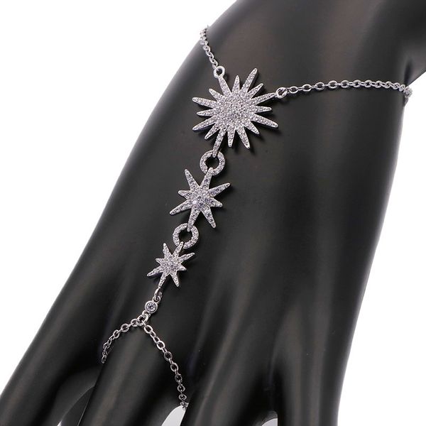 charm bracelets creative sun flower link chain bracelet connected finger ring bangle bracelets for women linked hand zircon jewelry gifts zk, Golden;silver
charm bracelets creative sun flower link chain bracelet connected finger ring bangle bracelets for women linked hand zircon jewelry gifts zk, Golden;silver