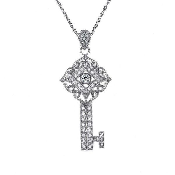original titanium steel sweater chain high grade hollow out micro set zircon necklace stainless key tiffay female autumn and winter, Silver
original titanium steel sweater chain high grade hollow out micro set zircon necklace stainless key tiffay female autumn and winter, Silver