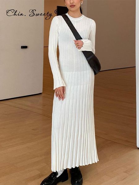 basic casual dresses elegant knitted pleated maxi dress women spring ribbed oneck aline dresses female casual lace up apricot fashion robe 2, Black;gray
basic casual dresses elegant knitted pleated maxi dress women spring ribbed oneck aline dresses female casual lace up apricot fashion robe 2, Black;gray
