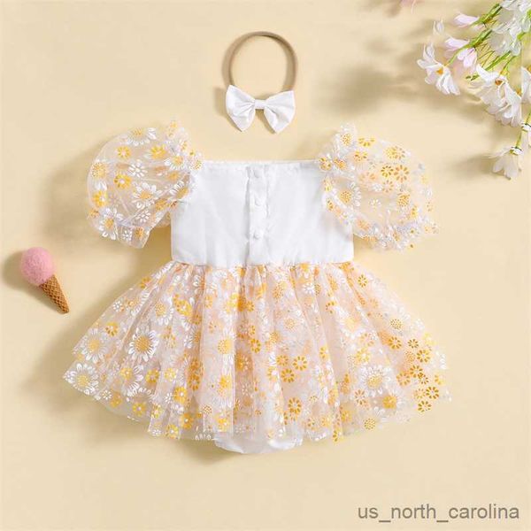 girl's dresses infant girl romper dress daisy print short puff sleeve mesh skirt hem jumpsuits newborn clothes baby bodysuits with head, Red;yellow
girl's dresses infant girl romper dress daisy print short puff sleeve mesh skirt hem jumpsuits newborn clothes baby bodysuits with head, Red;yellow